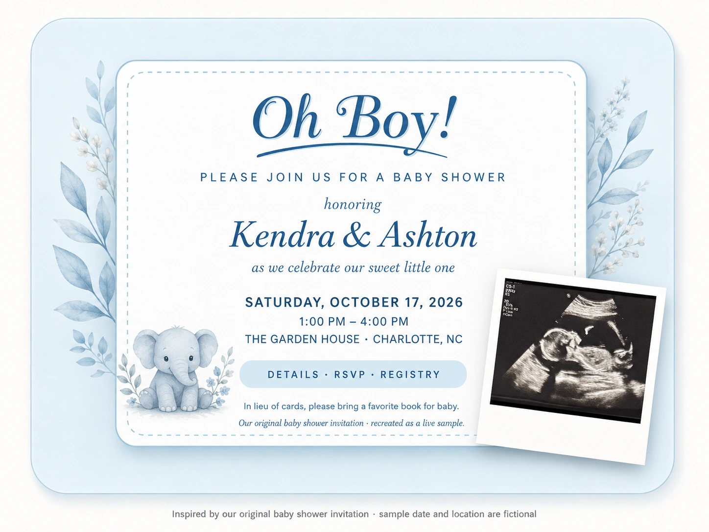 Original-inspired baby shower invitation sample