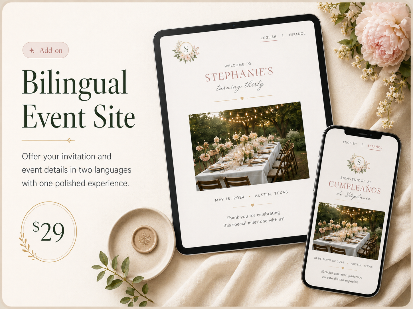 Bilingual event site example